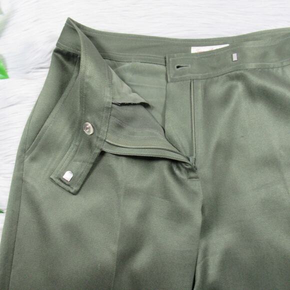 TOMMY BAHAMA Silk Blend High Rise Cropped Pants Olive Green Women's Size 8 - Picture 6 of 12